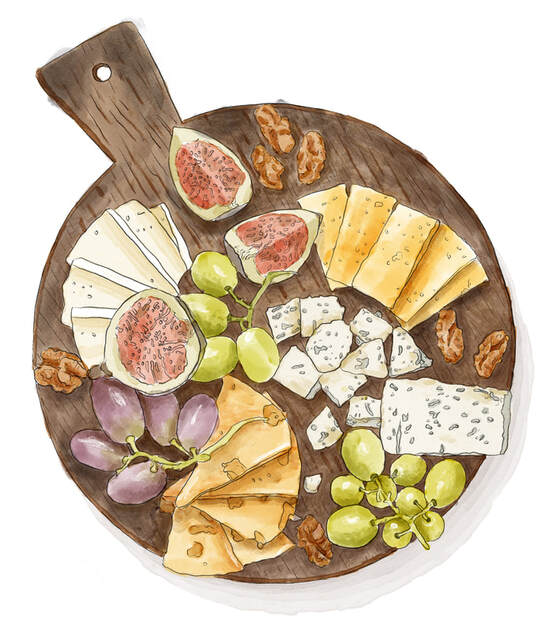Cheese board illustration